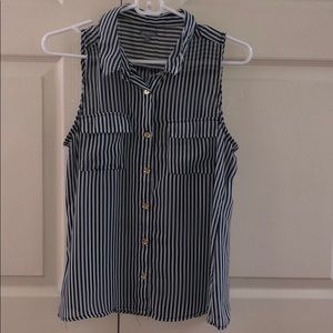 Black and white pinstripe blouse